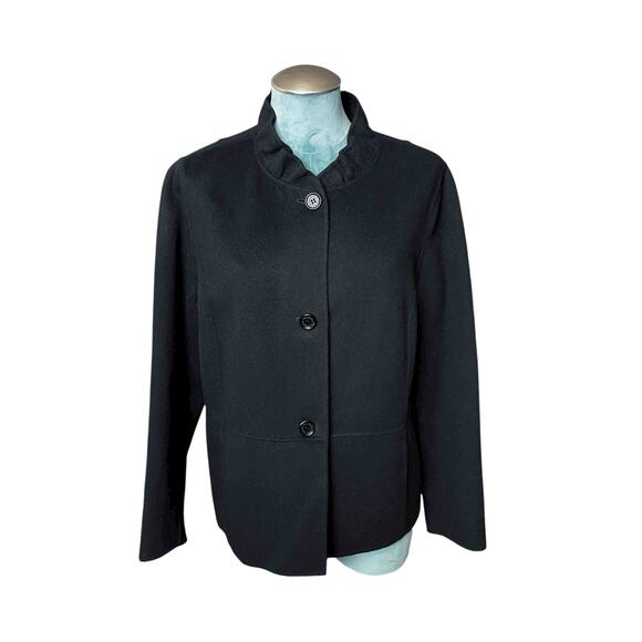 Talbots Black Double-Faced Wool Blend Jacket Women’s Size 14 - Picture 1 of 10